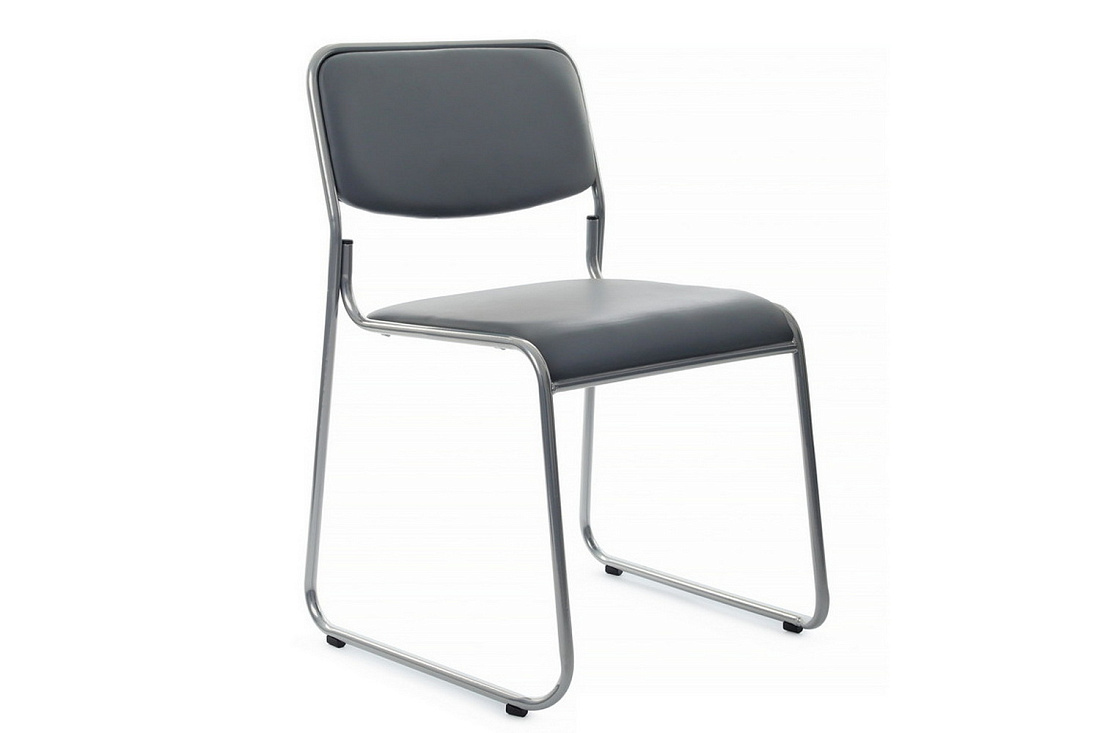 кресло rv chair nix omkl-01 серая экокожа / хром металл фото