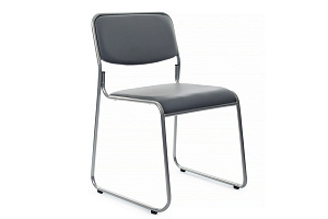 Кресло RV Chair NIX OMKL-01 Серая экокожа / Хром металл фото