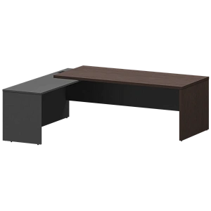 Стол руководителя левый Protech KZP-22L Дуб венге/Графит фото
