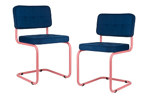 Комплект конференц-кресел ECO-CHAIR COLOMBO Comfort CLM-05 Синий велюр / Винтажная роза металл фото