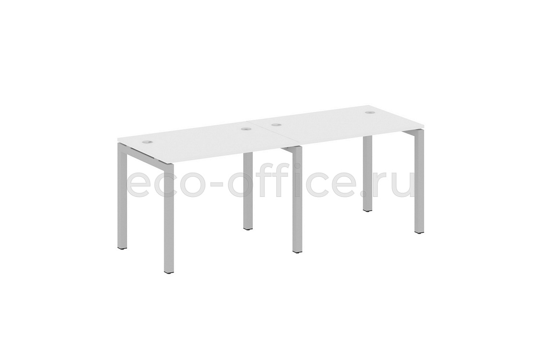 Рабочая станция на 2 рабочих места METAL SYSTEM QUATTRO 5x5 50БП.СМ-2.1 Белый / Серый металл  стоимость
