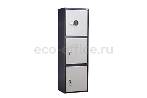 Шкаф бухгалтерский AIKO SL-150/3T EL Графит (RAL 7024) / Светло-серый (RAL 7038) фото