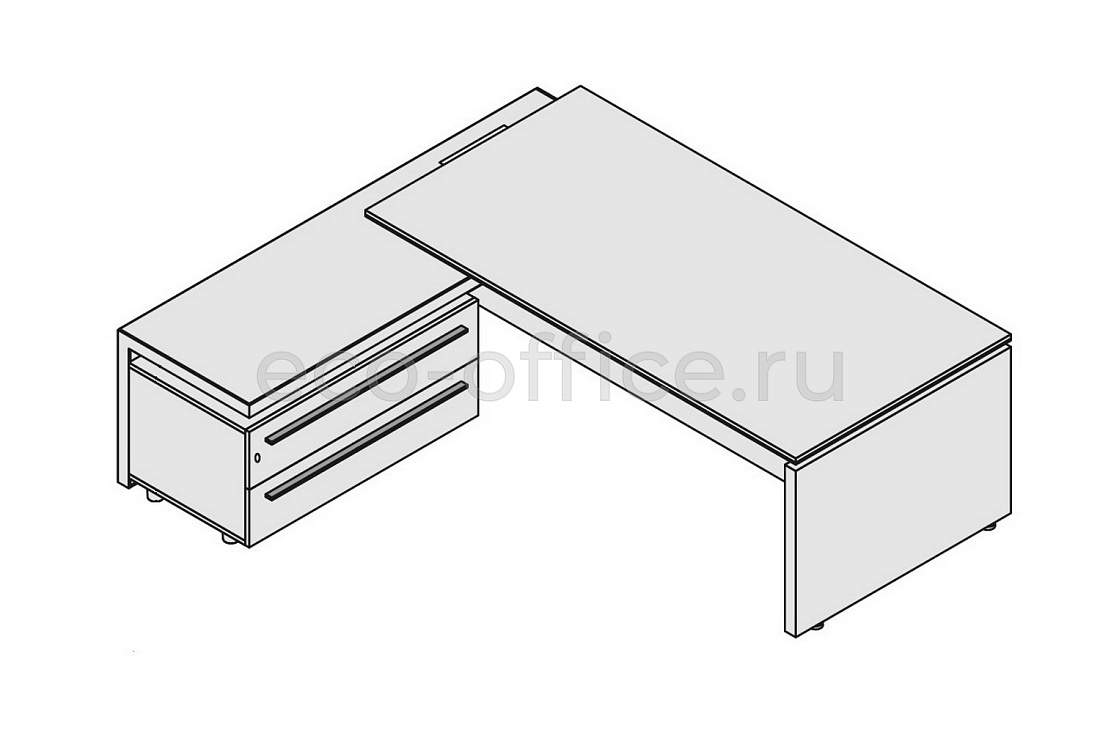 Стол руководителя с левой приставкой (с top access) E.O.S. 118217 Natural Oak (Cod.07)  стоимость