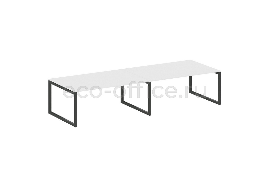Стол переговорный (2 столешницы) METAL SYSTEM QUATTRO 5x5 50БО.ПРГ-2.5 Белый / Антрацит металл  стоимость