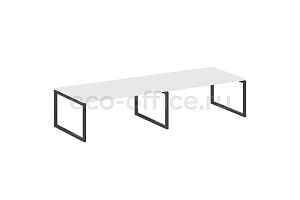 Стол переговорный (2 столешницы) METAL SYSTEM QUATTRO 5x5 50БО.ПРГ-2.5 Белый / Антрацит металл фото