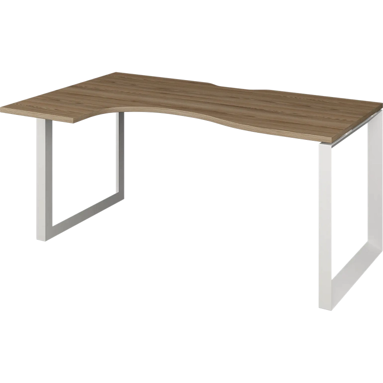 стол эргономичный левый на металлокаркасе protech нтмп.о-040.лв дуб сафари/белый фото