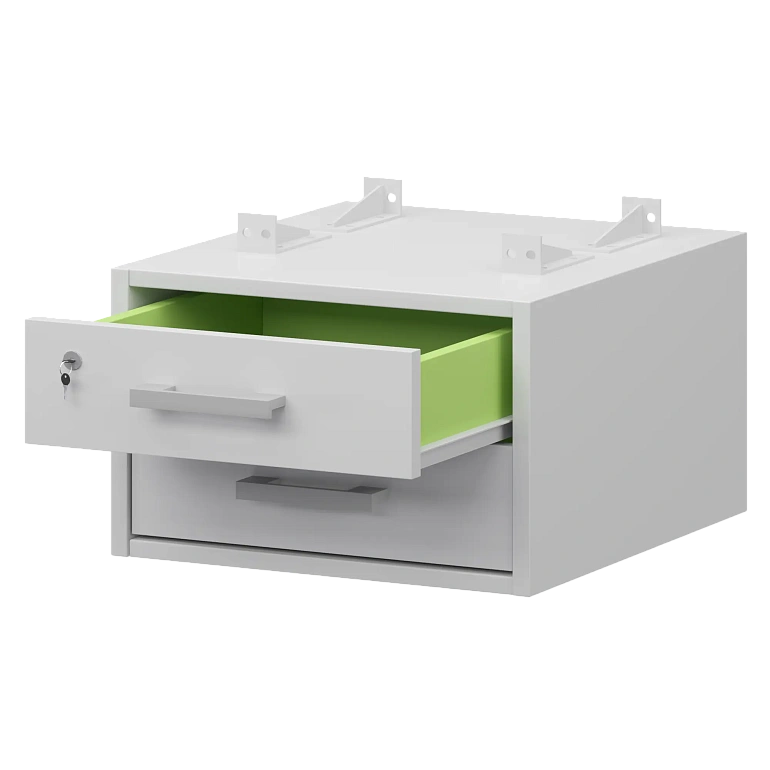 тумба подвесная для столов на м/каркасе гл.600 мм protech амт2-02м.60 белый/белый фото