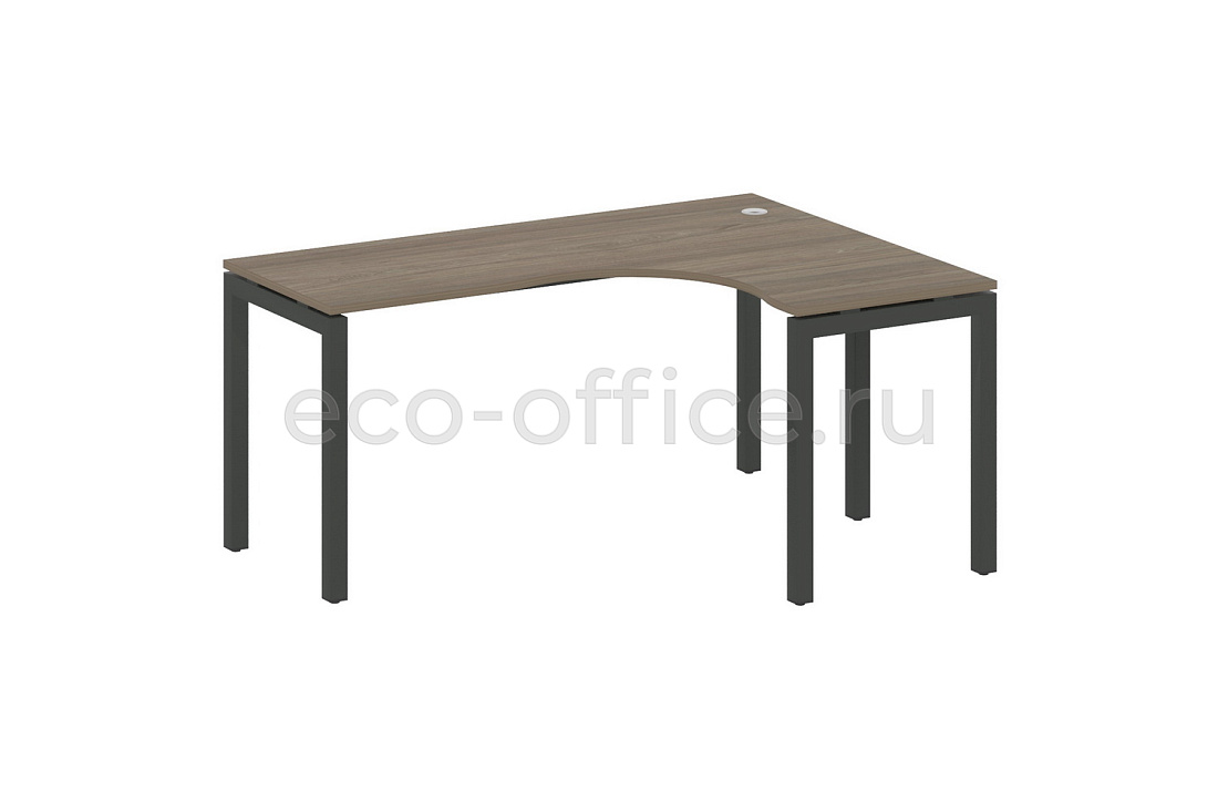 Стол криволинейный правый METAL SYSTEM QUATTRO 5x5 50БП.СА-4 Пр Вяз Благородный / Антрацит металл  купить в Москве