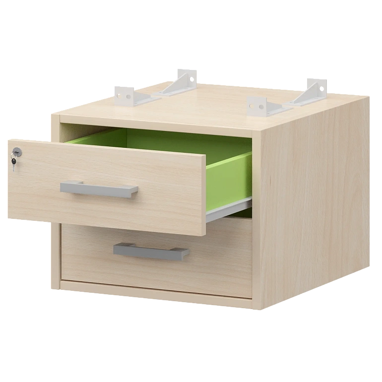 тумба подвесная для столов на м/каркасе гл.600 мм protech амт2-02ц.60 бук/белый фото