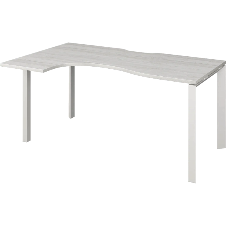 стол эргономичный левый на металлокаркасе protech нтмп.п-040.лв сосна винтер/белый фото