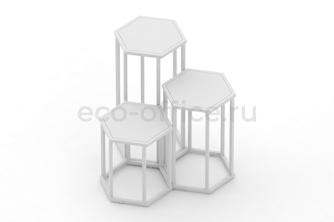 Стол журнальный HEX-800 Белый / Белый металл  стоимость