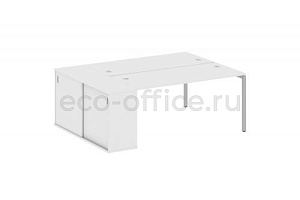Рабочая станция с опорным шкафом-купе METAL SYSTEM QUATTRO 4x4 40БП.РС-СШК-1.4 Белый / Серый металл фото