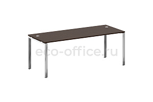 Стол рабочий руководителя METAL SYSTEM DIRECT БП.СРР-6.8 Венге Цаво / Нержавеющая сталь фото