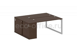 Рабочая станция с опорным шкафом-купе METAL SYSTEM QUATTRO 5x5 50БО.РС-СШК-1.3 Венге Цаво / Серый металл фото