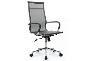 Кресло руководителя RV Chair HUGO 6001-1SE Серебристо-серая сетка фото