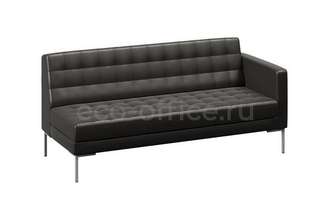 Секция трёхместная левая FOREST FR-SP-03(L) Чёрная экокожа купить в Москве