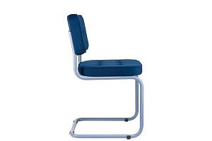 Конференц-кресло ECO-CHAIR COLOMBO Comfort CLM-05 Синий велюр / Синий пудровый металл фото