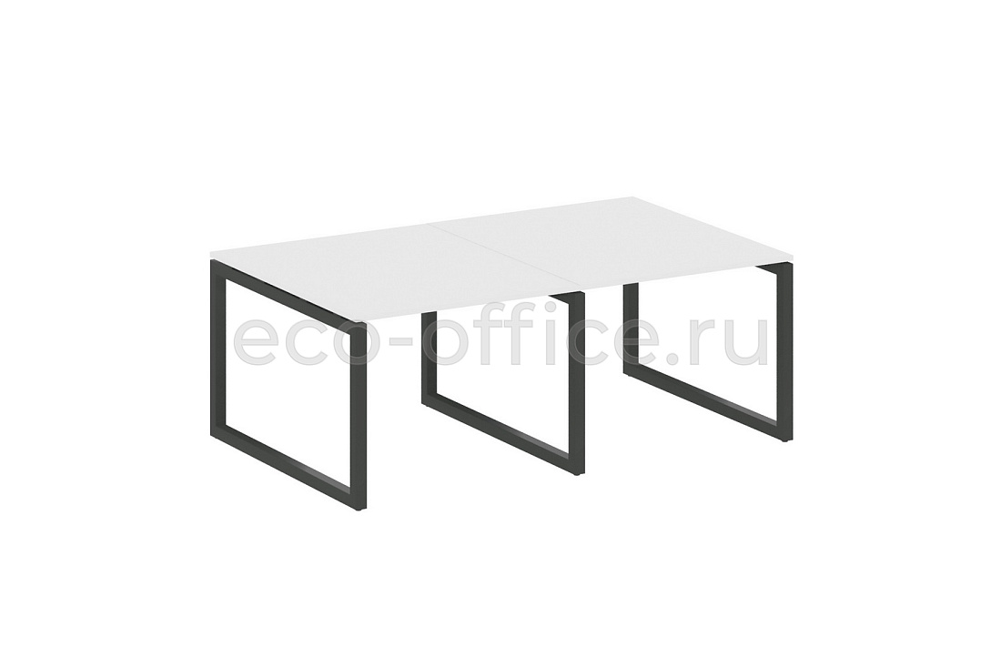 Стол переговорный (2 столешницы) METAL SYSTEM QUATTRO 5x5 50БО.ПРГ-2.1 Белый / Антрацит металл  стоимость
