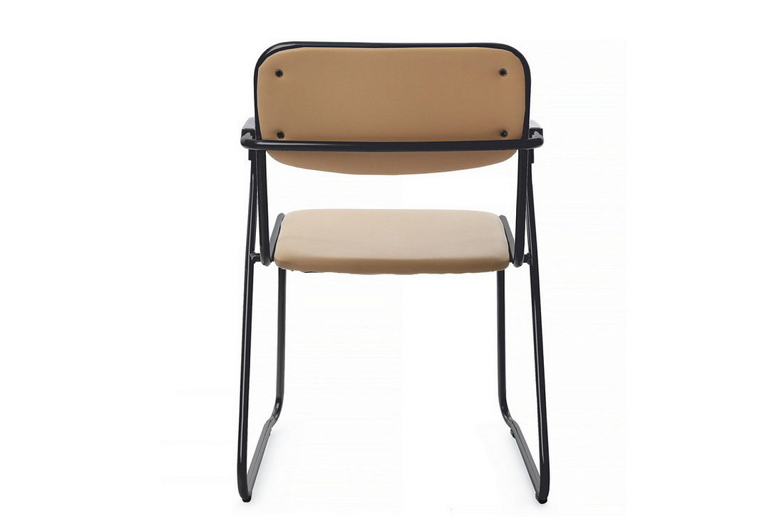 кресло rv chair nix plus omkl-04b бежевая экокожа / чёрный металл фото