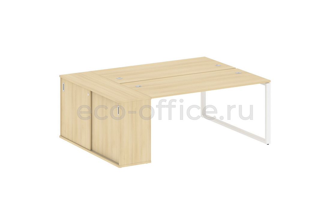 Рабочая станция с опорным шкафом-купе METAL SYSTEM STYLE БО.РС-СШК-1.4 Акация Лорка / Белый металл  стоимость