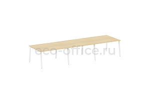 Стол переговорный (3 столешницы) METAL SYSTEM STYLE БА.ПРГ-3.3 Акация Лорка / Белый металл фото