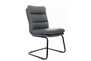 Кресло RV Chair PEGAS PS-919 Серая экокожа / Чёрный металл фото