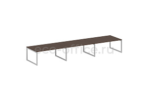 Стол переговорный (3 столешницы) METAL SYSTEM QUATTRO 5x5 50БО.ПРГ-3.5 Венге Цаво / Серый металл фото