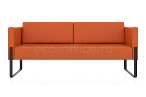 Трехместный диван ТРЕНД экокожа Euroline 112 Оранжевый фото
