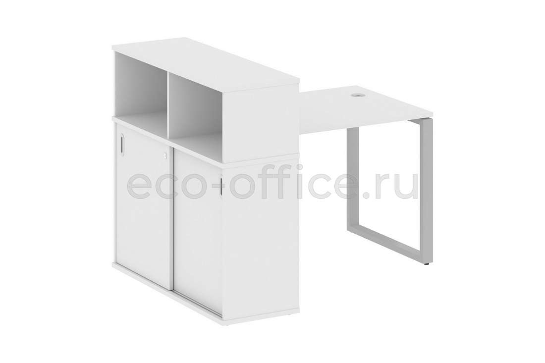 Рабочая станция с опорным шкафом-купе METAL SYSTEM STYLE БО.РС-СШК-3.1 Белый / Серый металл  стоимость