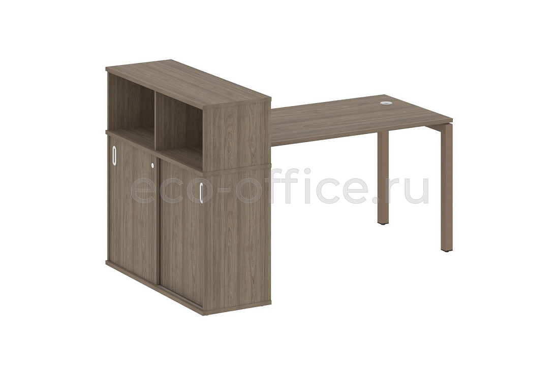Стол письменный с опорным шкафом-купе METAL SYSTEM QUATTRO 5x5 50БП.РС-СШК-3.3 Вяз Благородный / Мокко металл купить в Москве