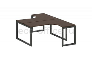 Рабочая станция криволинейная METAL SYSTEM QUATTRO 5x5 50БО.РАС-СА-2.4 Венге Цаво / Антрацит металл фото