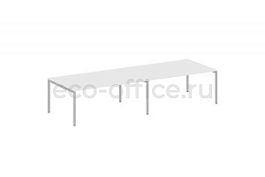 Стол переговорный (2 столешницы) METAL SYSTEM QUATTRO 4x4 40БП.ПРГ-2.5 Белый / Серый металл фото