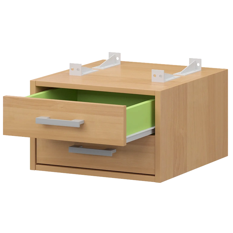 тумба подвесная для столов на м/каркасе гл.600 мм protech амт2-02.60 ольха/белый фото