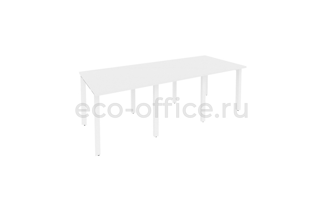 Стол переговорный (3 столешницы) ONIX O.MP-PRG-3.0 Белый Бриллиант / Белый металл  купить в Москве