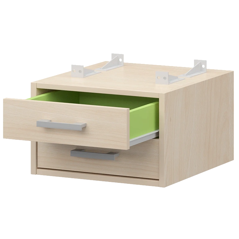 тумба подвесная для столов на м/каркасе гл.600 мм protech амт2-02.60 бук/белый фото