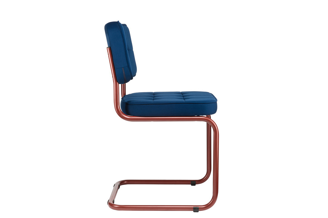 конференц-кресло eco-chair colombo comfort clm-05 синий велюр / терракот металл фото