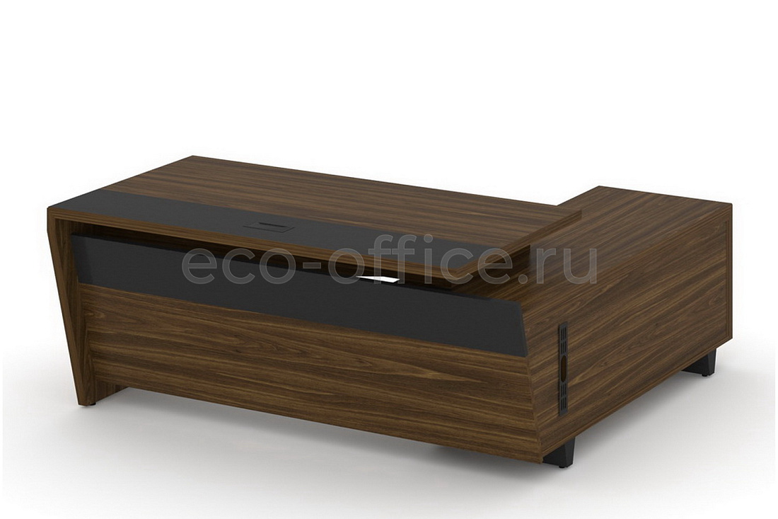 Стол руководителя с опорной тумбой CORNER COR.SRT-18(L) Орех Лоренцо купить в Москве