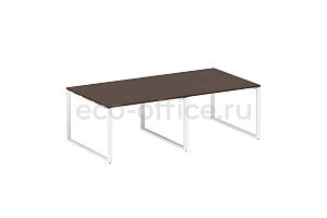 Стол переговорный (2 столешницы) METAL SYSTEM STYLE БО.ПРГ-2.2 Венге Цаво / Белый металл фото
