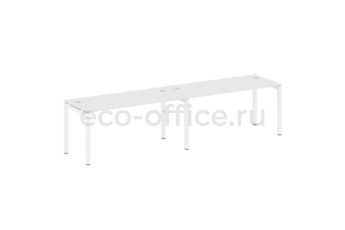 Рабочая станция на 2 рабочих места METAL SYSTEM QUATTRO 5x5 50БП.СМ-2.4 Белый / Белый металл  стоимость