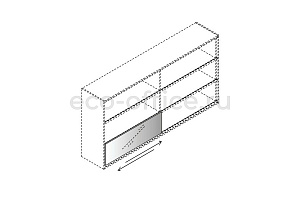 Раздвижная дверь для монолитных шкафов (стекло) ELITE 174335 Black (Cod.10) фото