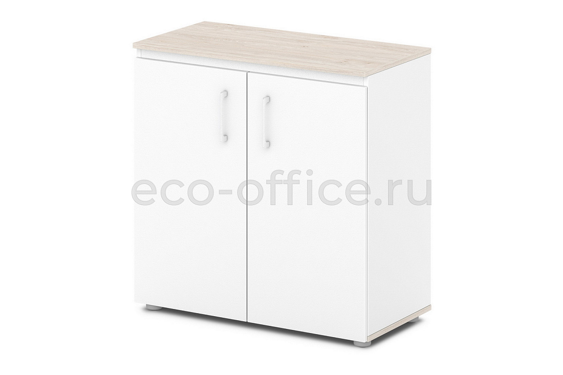 Шкаф для документов низкий SENTIDA S-651 Дуб Верцаска светлый / Белый  стоимость