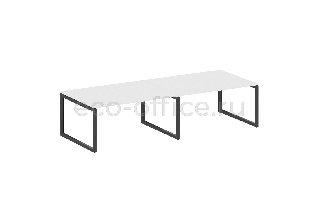 Стол переговорный (2 столешницы) METAL SYSTEM QUATTRO 5x5 50БО.ПРГ-2.4 Белый / Антрацит металл  стоимость
