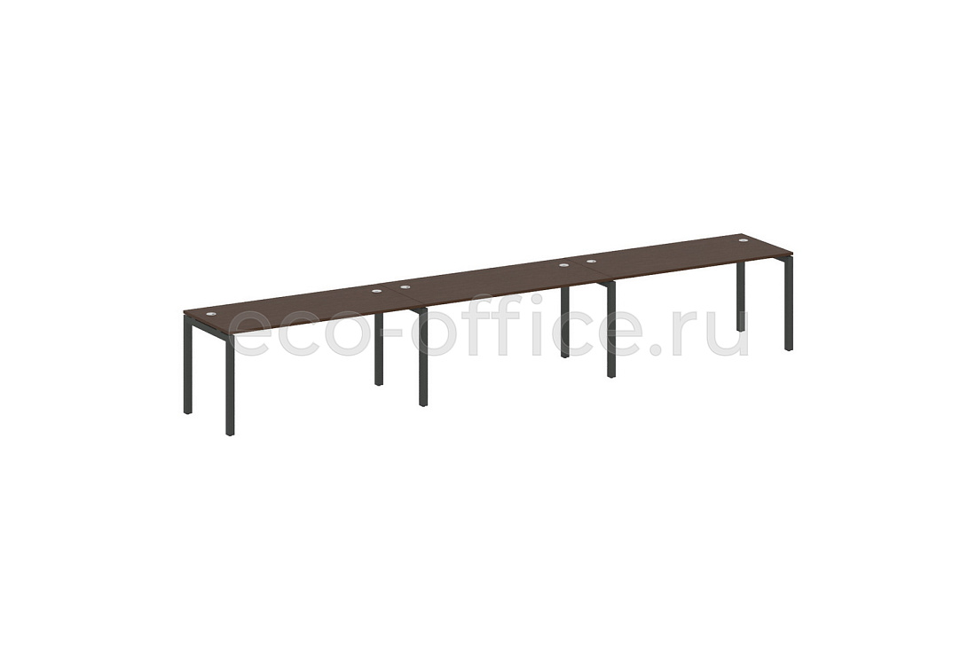 Рабочая станция на 3 рабочих места METAL SYSTEM QUATTRO 5x5 50БП.СМ-3.4 Венге Цаво / Антрацит металл  стоимость
