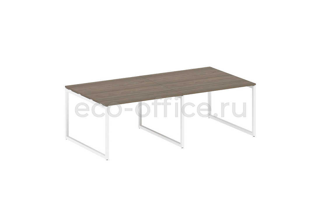 Стол переговорный (2 столешницы) METAL SYSTEM QUATTRO 4x4 40БО.ПРГ-2.2 Вяз Благородный / Белый металл  стоимость