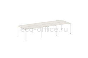Стол переговорный (3 столешницы) METAL SYSTEM QUATTRO 4x4 40БП.ПРГ-3.2 Дуб Наварра / Белый металл фото