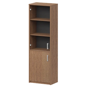 Шкаф комбинированный узкий с прозрачным стеклом Protech А-321/А-стл321пр Орех фото