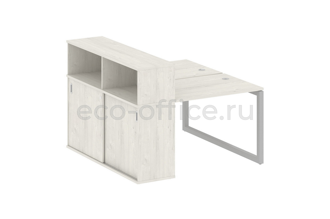 Рабочая станция с опорным шкафом-купе METAL SYSTEM QUATTRO 5x5 50БО.РС-СШК-2.1 Дуб Наварра / Серый металл  стоимость