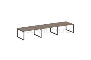 Стол переговорный (3 столешницы) METAL SYSTEM QUATTRO 5x5 50БО.ПРГ-3.4 Вяз Благородный / Антрацит металл фото