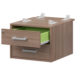 Тумба подвесная для столов на м/каркасе гл.730 мм Protech АМТ2-02Ц.73 Темный шимо/Белый фото