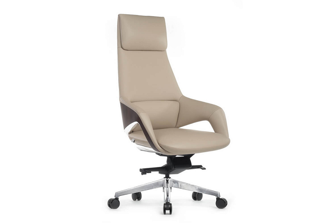 Кресло руководителя RV Design AURA FK005-A Светло-бежевая кожа купить в Москве